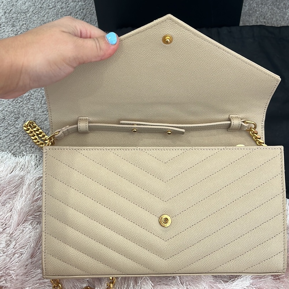 Ysl Large Monogram Wallet On Chain Like New With … - image 3